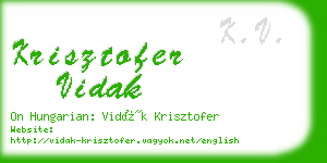 krisztofer vidak business card